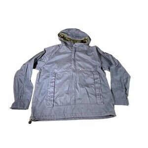 Tommy Hilfiger Mens Jacket Sz Lrg Hooded Blue Lightweight Windbreaker HalfZip